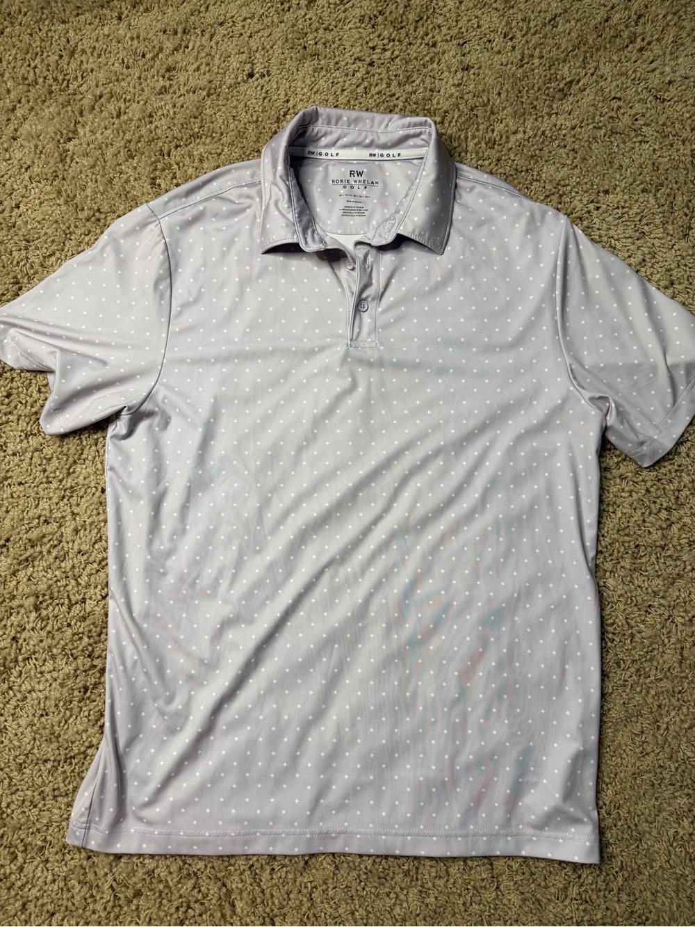 Rorie Whelan Men's Light lavender Polka Dot Polo Shirt